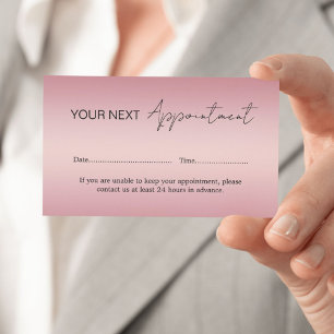 Visite Carte de rendez-vous Rose Gold