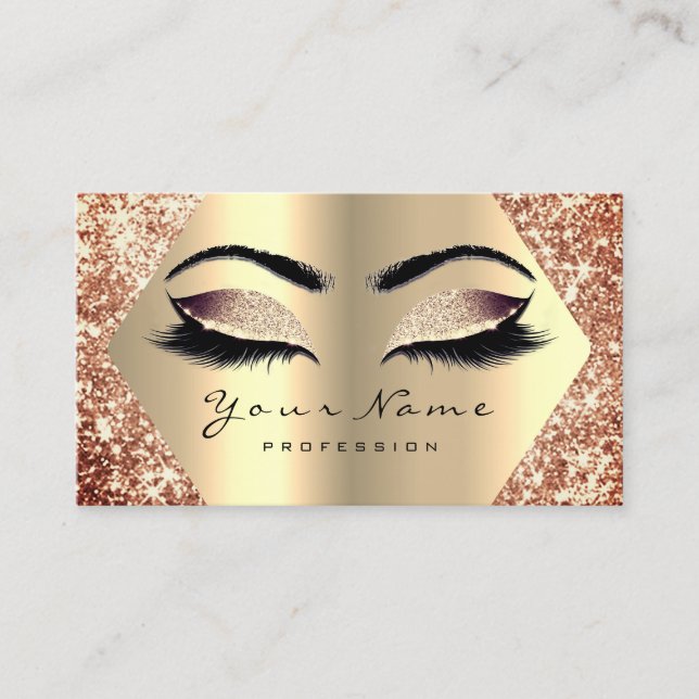 Visite Carte de rendez-vous rose Gold Parties scintillant (Devant)