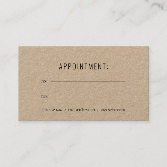 Visite Carte de rendez-vous rustique moderne simple (Devant)