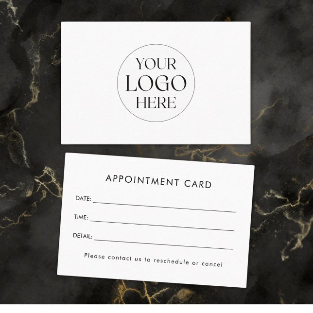 Visite Carte de rendez-vous simple avec logo d'entreprise (Front and Back)