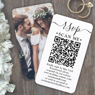 Visite Carte de réponse avec code QR pour site web de mar