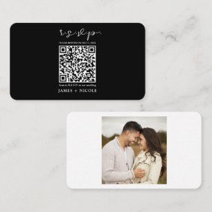 Visite Carte de réponse RSVP de mariage scannable par QR