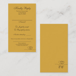 Visite Carte de réponse RSVP Gold Mustard Modern Mix and