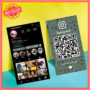 Visite Carte de salon Instagram Sage Green Code QR des