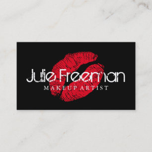 Visite Carte de salon pour artistes de maquillage Hot Red