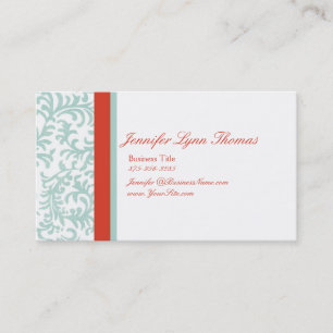 Visite Carte de siège rouge et bleu en damas de fleurs