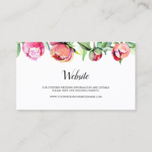 Visite Carte de site Mariage Floral Peony moderne