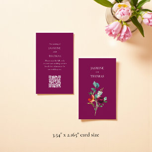 Visite Carte de site web de mariage élégante avec code QR