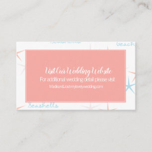 Visite Carte de site web de mariage moderne de plage esti