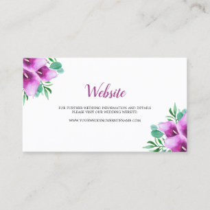 Visite Carte de site Web Mariage de Calla Lily