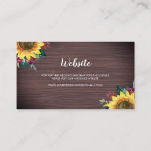 Visite Carte de site Web Mariage de fleurs de tournesol r