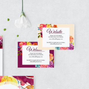 Visite Carte de site Web Mariage floral coloré d'été bril