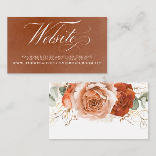 Visite Carte de site Web Mariage Floral Terracotta