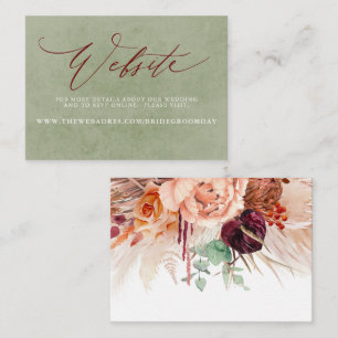 Visite Carte de site Web Mariage floral tropical