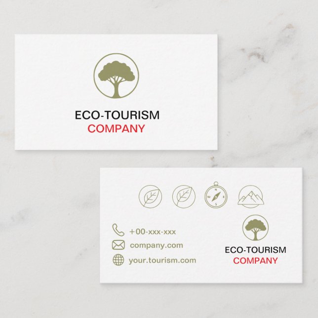 Visite Carte de société d'écotourisme (Devant / Derrière)
