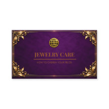 Carte de soin de bijoux vintage royaux améthyste p