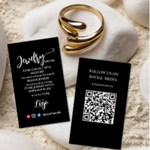 Visite Carte de Soin pour bijoux en noir moderne - Ajoute