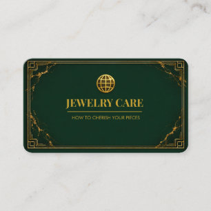 Visite Carte de soins de bijoux géométriques en émeraude