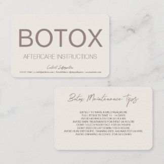 Visite Carte de soins postérieurs à l'instruction Botox C