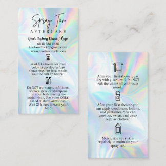 Visite Carte de soins postérieurs Tan Spray