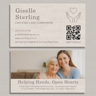 Visite Carte de soutien certifiée QR Code pour les soigna