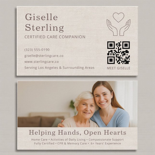 Visite Carte de soutien certifiée QR Code pour les soigna (Créateur téléchargé)