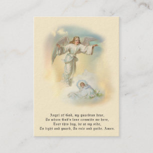 Visite Carte de souvenir de baptême de bébé Ange Prière S