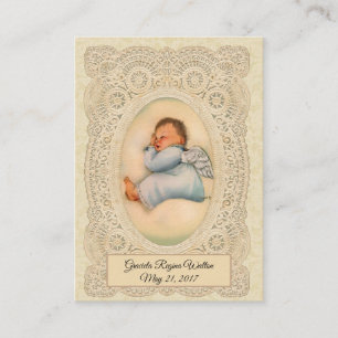 Visite Carte de souvenir de baptême de bébé garçon