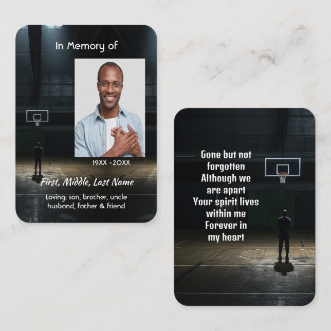 Visite Carte de souvenir de poche de jeu de basket-ball (Devant / Derrière)