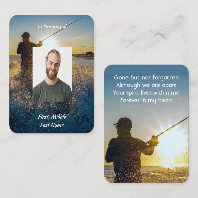 Visite Carte de souvenir de poche pour pêcheur à la mouch (Devant / Derrière)