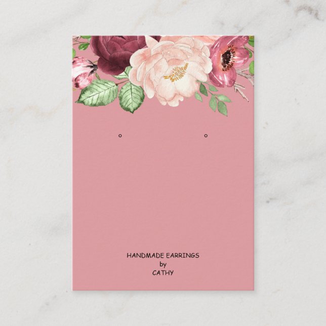 Visite Carte de support d'écran à oreilles florales rose (Devant)