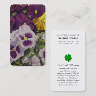 Visite Carte de Sympathie Fleur Pansy En Mémoire Amoureus