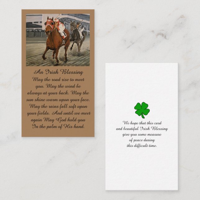 Visite Carte de sympathie pour la célébration de la vie (Devant / Derrière)