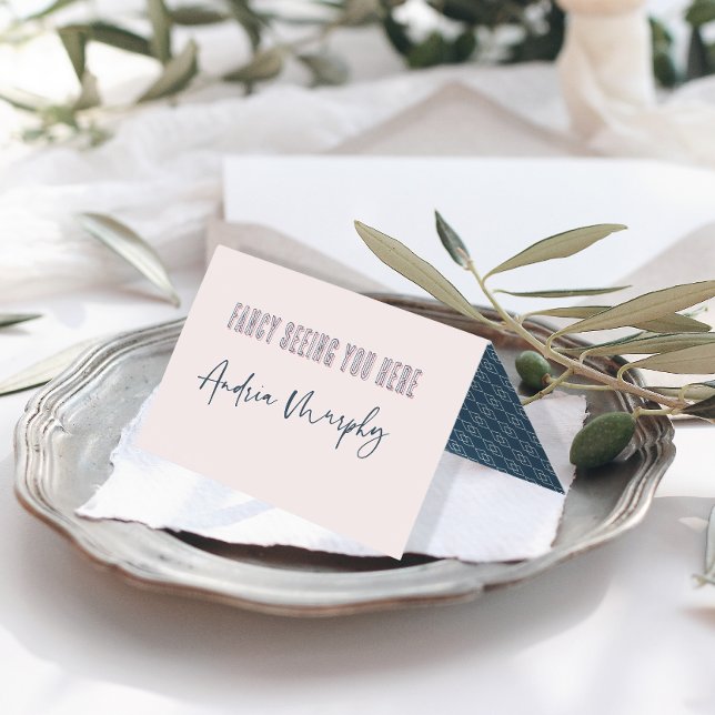 Visite Carte de table de mariage rose et bleu amusante (Créateur téléchargé)