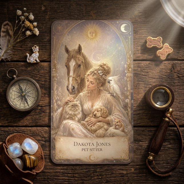 Visite Carte de Tarot Femme Céleste Soleil Lune Garde d'A (Créateur téléchargé)