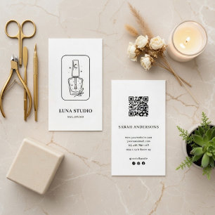 Visite Carte de technicienne en nail art minimaliste avec