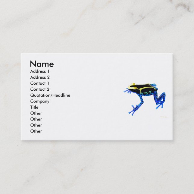 Visite Carte de teinture de profil de grenouille de (Devant)