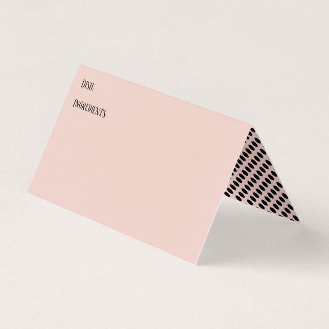Visite Carte de tente Blush Potluck Plat Recette, Pois (Devant)