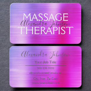 Visite Carte de Thérapie de Massage Métal Brossé Rose Vio
