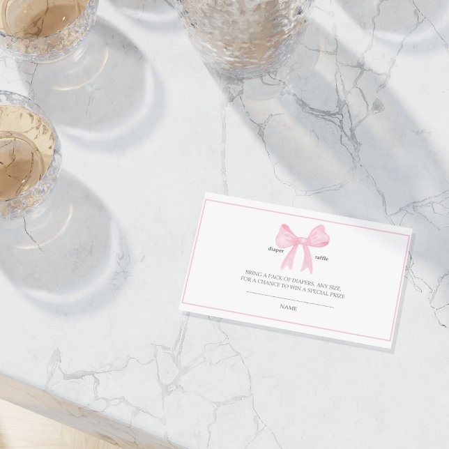 Visite Carte de tirage au sort de couche pour bébé rose – (Créateur téléchargé)