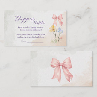 Visite Carte de tirage au sort Dipper aquarelle florale à