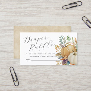 Visite carte de tombola citrouille d'aquarelle