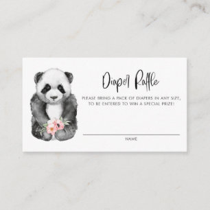 Visite Carte de tombola de couches bébé panda aquarelle f