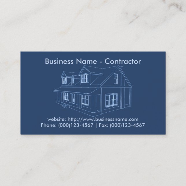 Visite Carte de visite: Contractant / Construction (Devant)