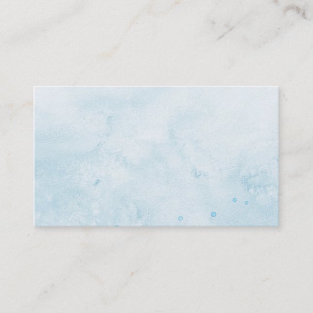 Visite carte de visite/Créez votre propre aquarelle bleue (Devant)