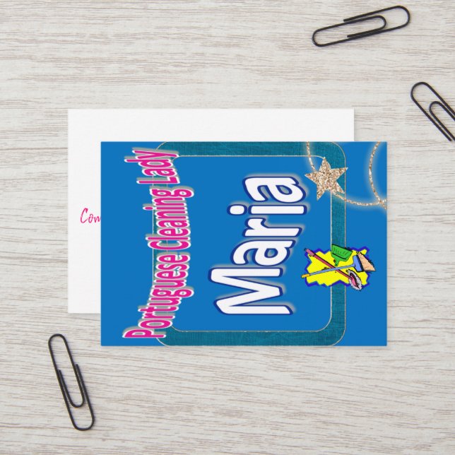 Visite Carte de visite, Dame du ménage (Devant/Arrière en situation)