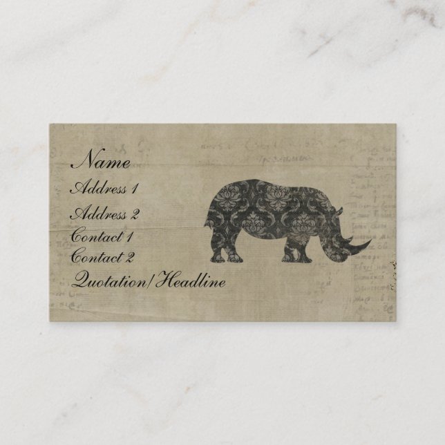 Visite Carte de visite/étiquettes de silhouette de (Devant)