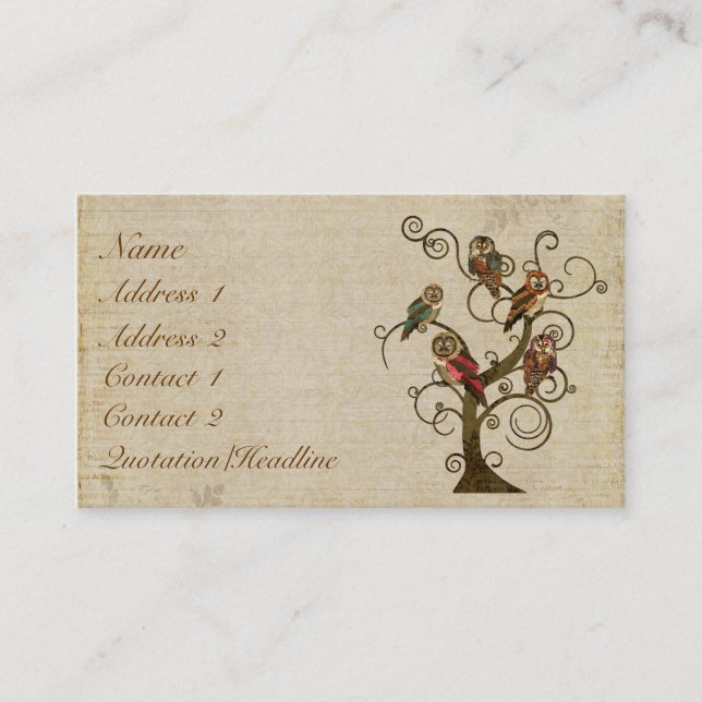 Visite Carte de visite/étiquettes minables d'arbre de (Devant)