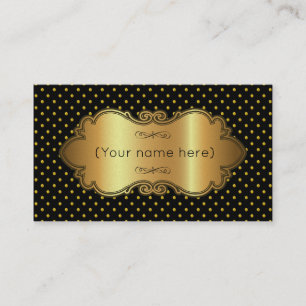 Visite Carte de visite/Noir avec Pois d'or