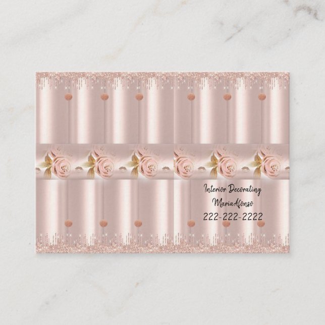 Visite Carte de visite, Parties scintillant rose rose Déc (Devant)